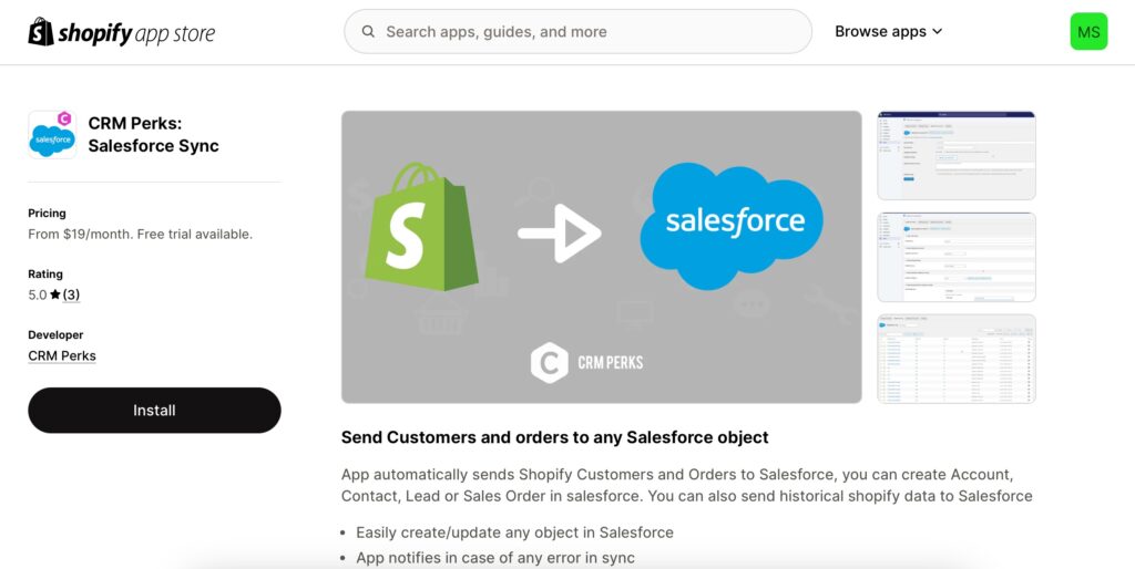 CRM Perks Salesforce Sync