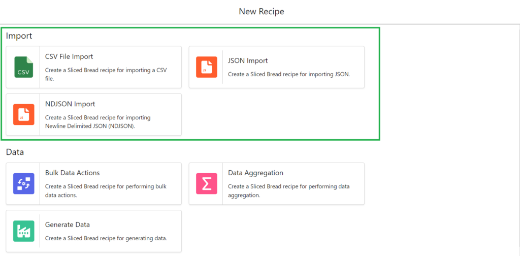 Different Data import
