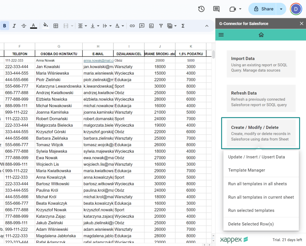 Mass insert, update, upsert, and delete data