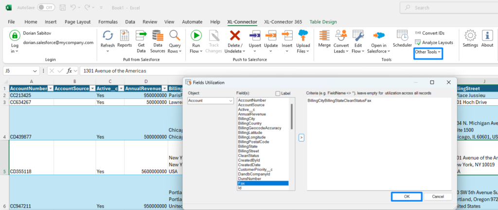 Analyzing Field Utilization Across Layouts