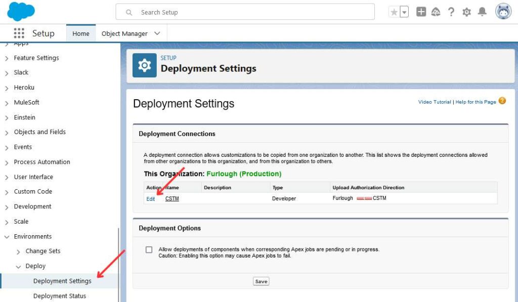 Change Sets Step 1 in Salesforce