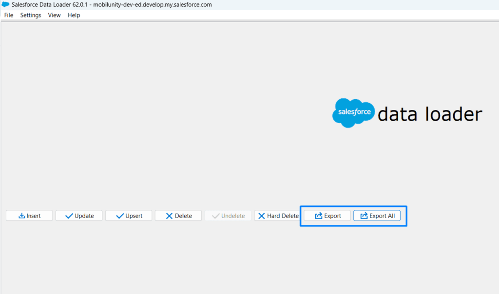 Export Data for Backup