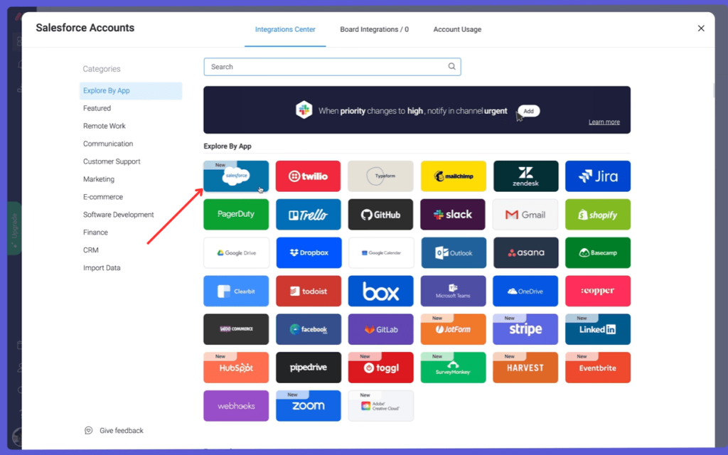 Finding the Salesforce Integration Connector