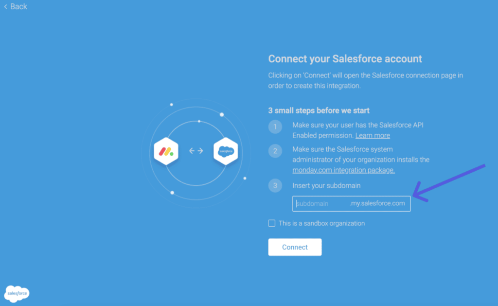 Inserting Salesforce Subdomain for Integration