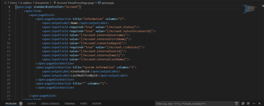 Layout to VisualForce example