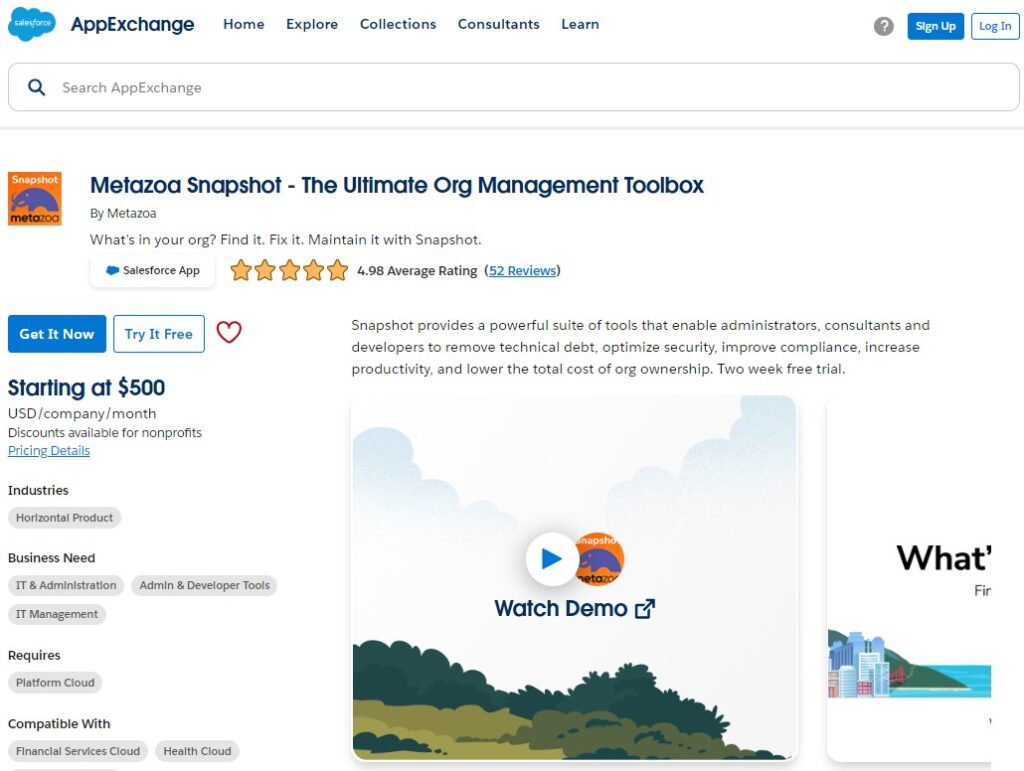 Metazoa Snapshot in AppExchange