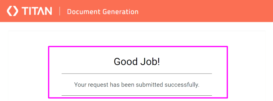 Notification about successful submission