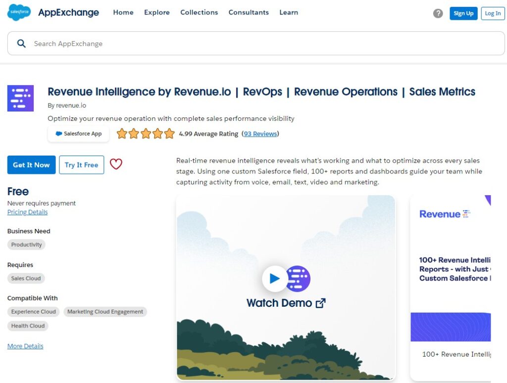 Revenue Intelligence in AppExchange