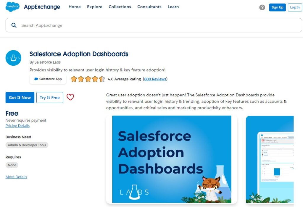 Salesforce Adoption Dashboards in AppExchange