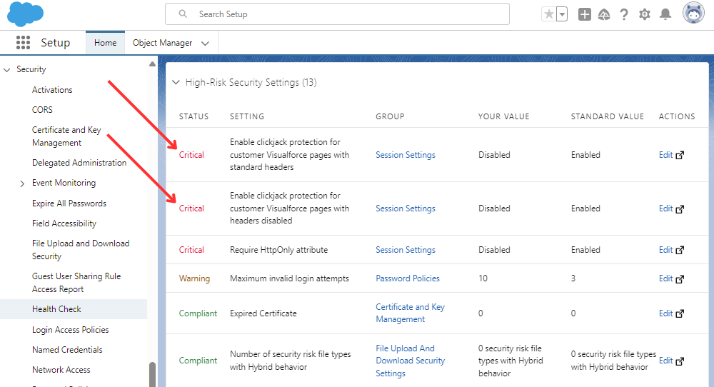 Salesforce Security Health Check Step 4