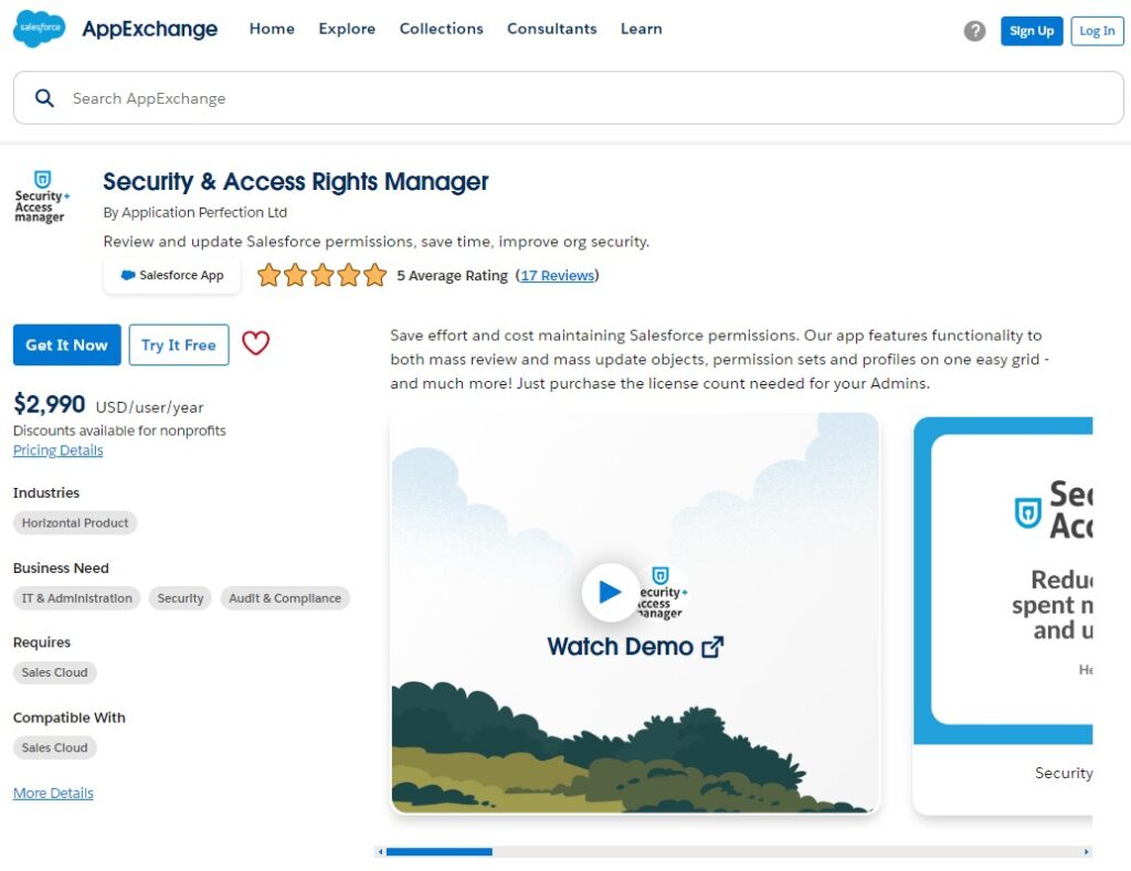 Security & Access Rights Manager in AppExchange