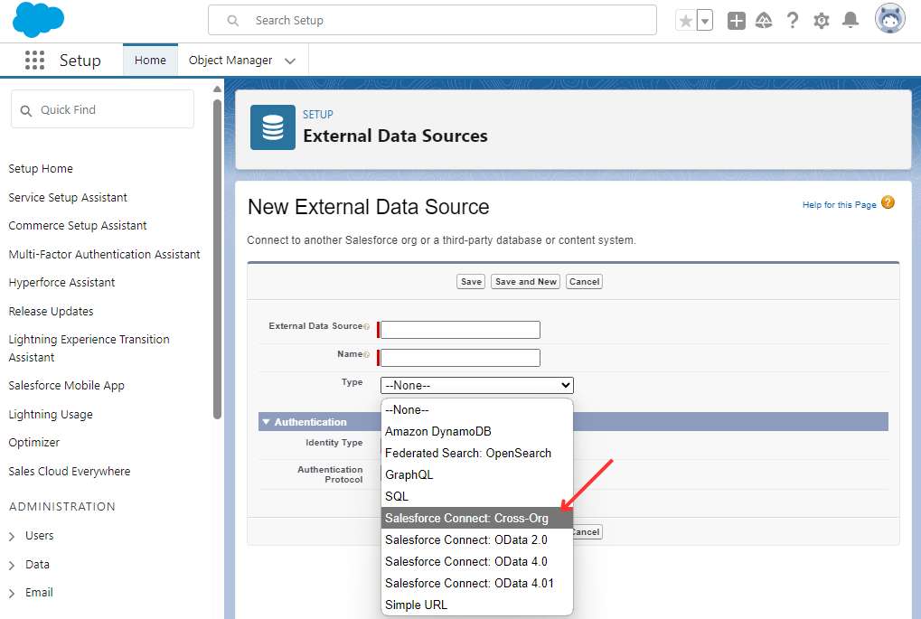 Setting Up Salesforce Connect Step 2