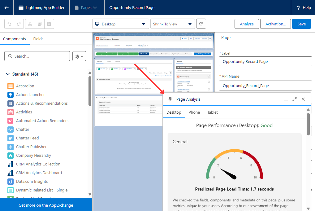 Using Lightning Performance Analyzer Step 2