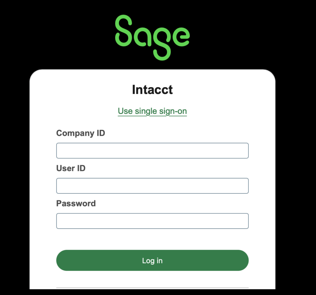 Sage Intacct Log In