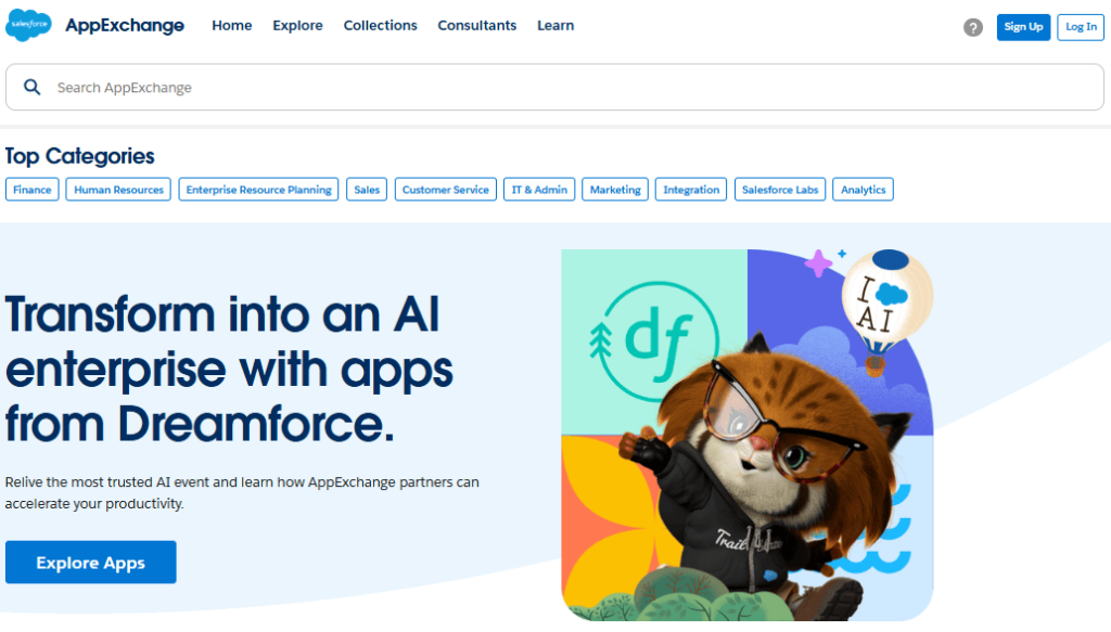 Salesforce AppExchange Main Page