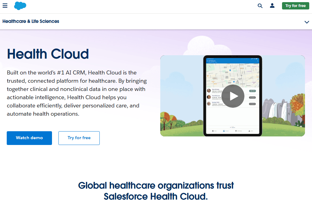 Salesforce Health Cloud Website