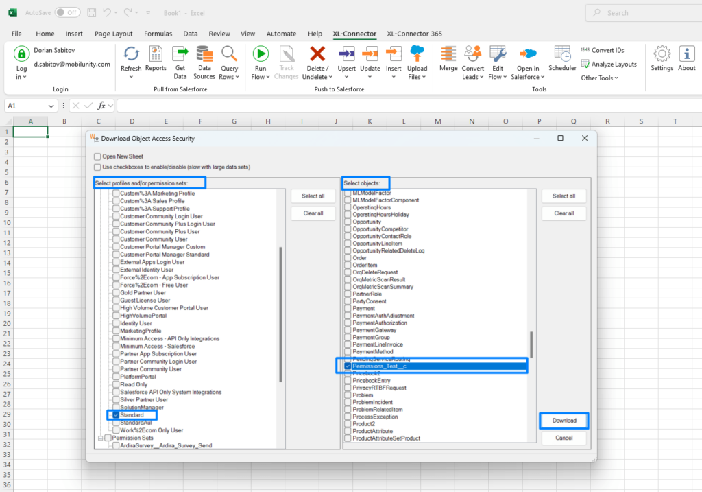 object-level security settings