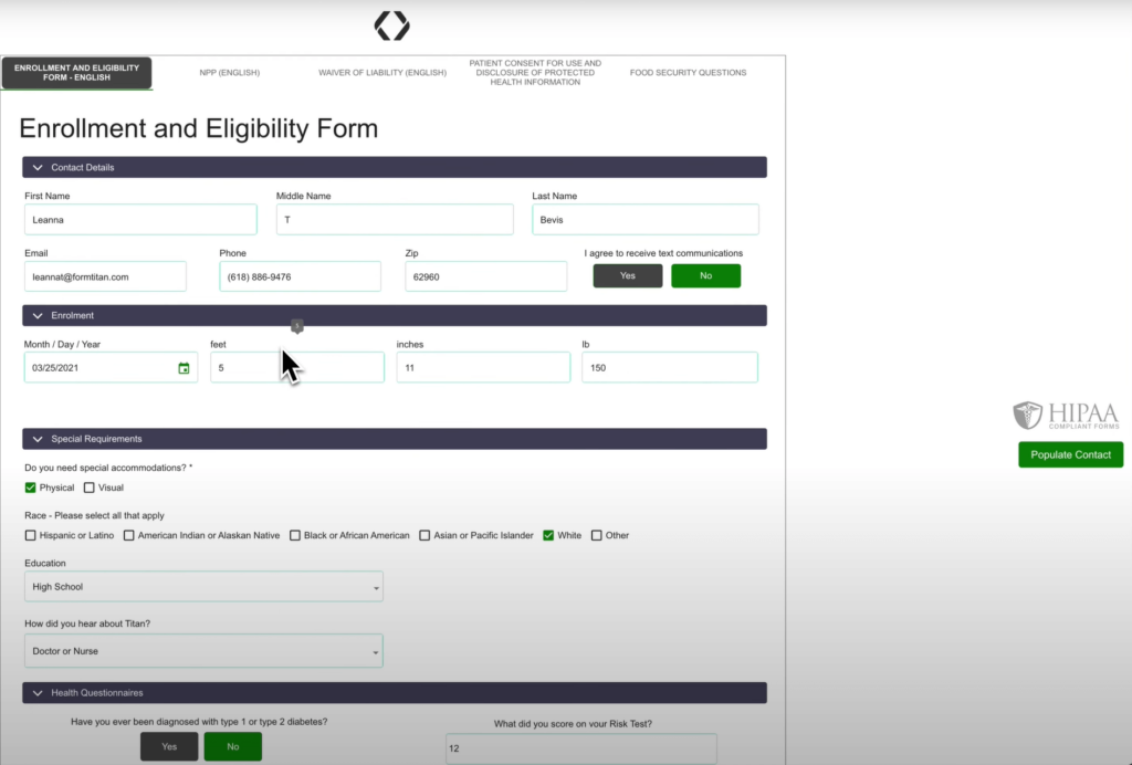 Automated Patient Intake Forms