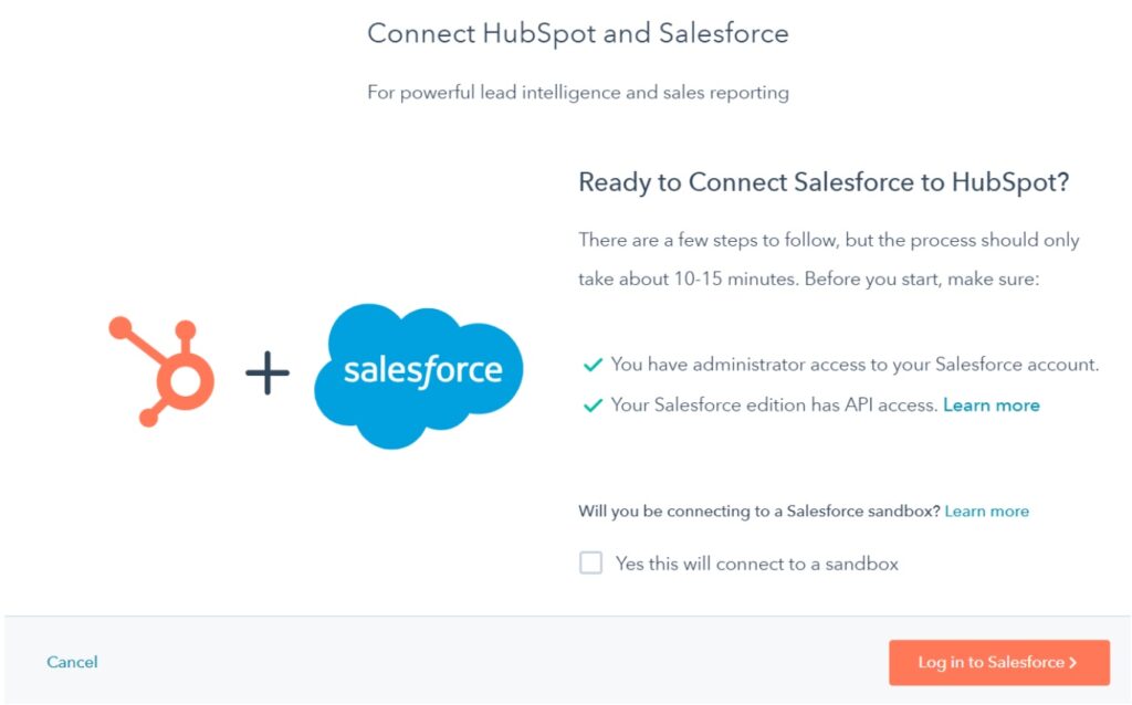 Connect HubSpot and Salesforce