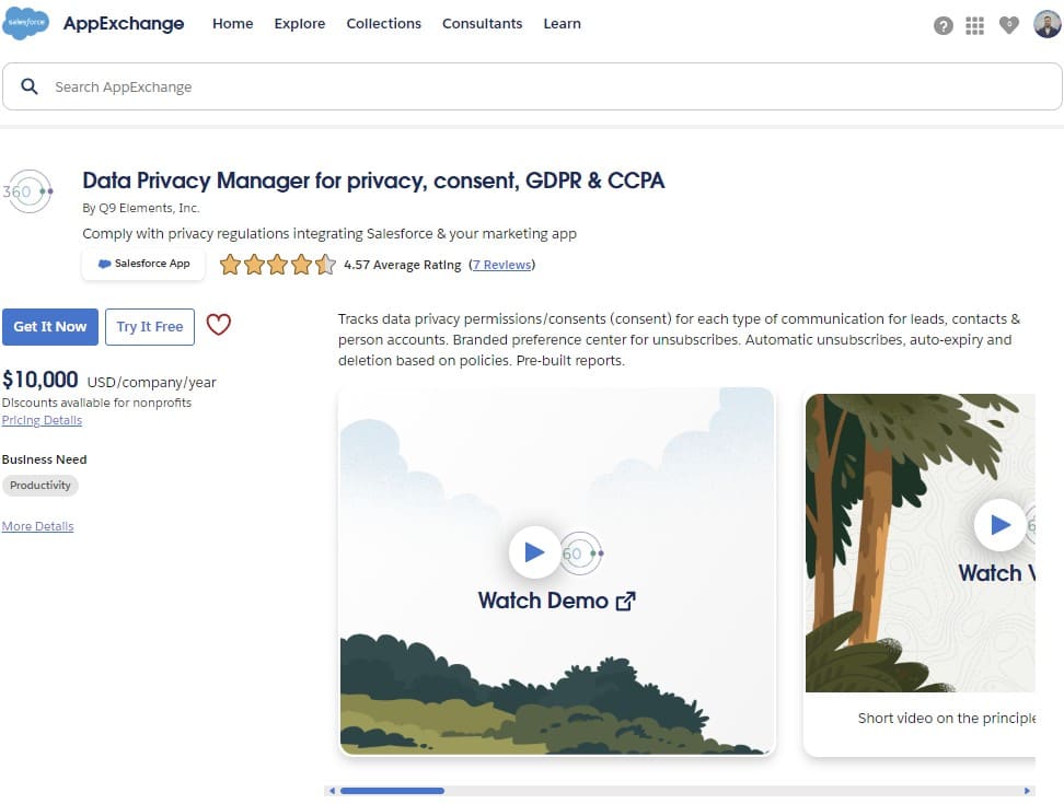 Data Privacy Manager for privacy, consent, GDPR & CCPA on AppExchange