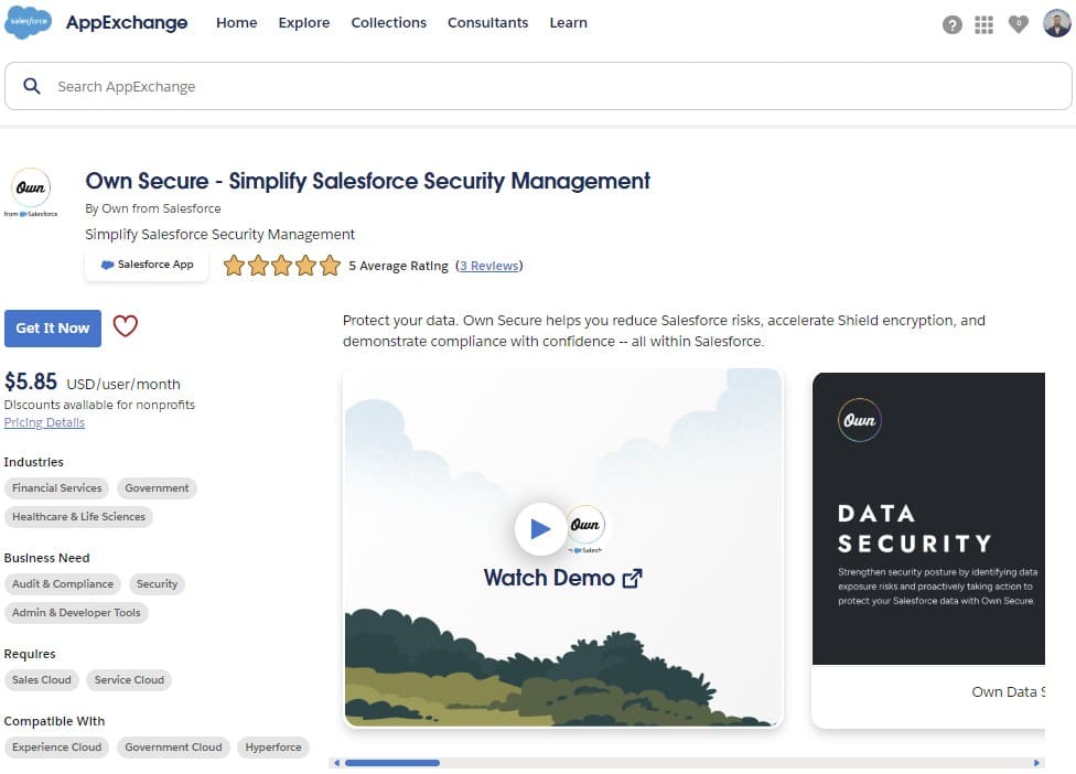 Own Secure on AppExchange