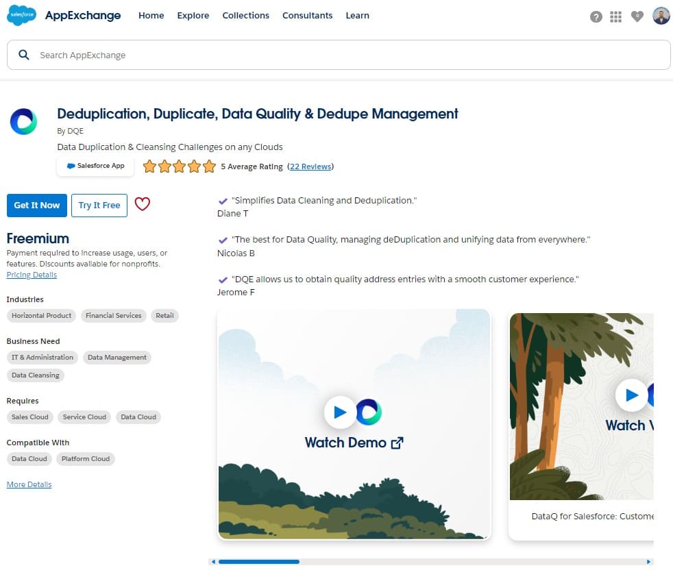 Deduplication, Duplicate, Data Quality & Dedupe Management on AppExchange