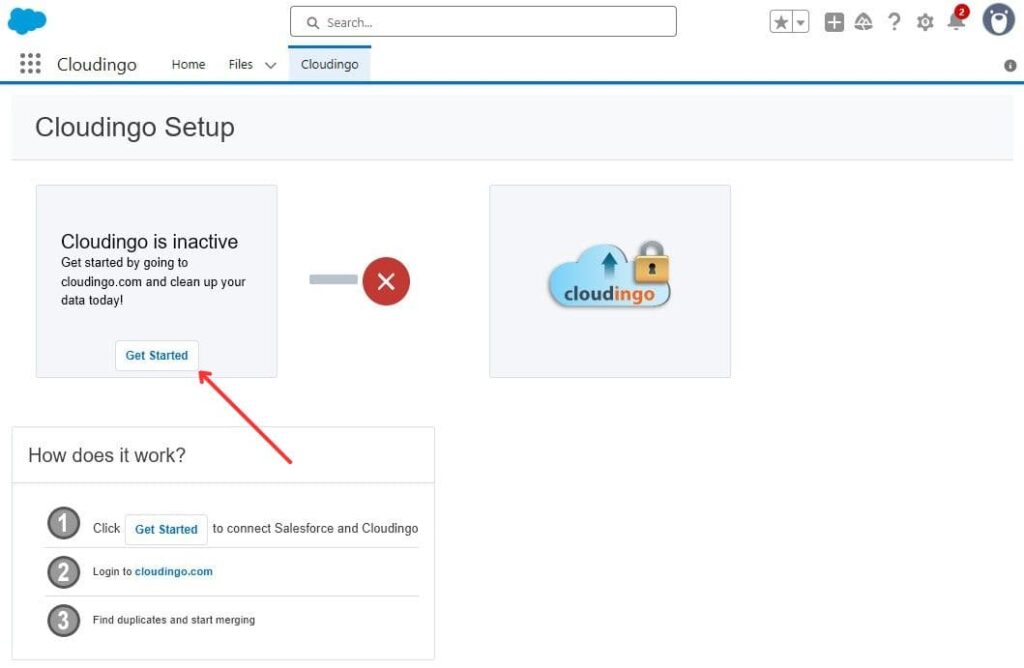 Cloudingo App in Salesforce Org