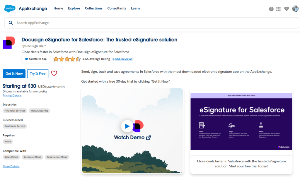 DocuSign eSignature for Salesforce