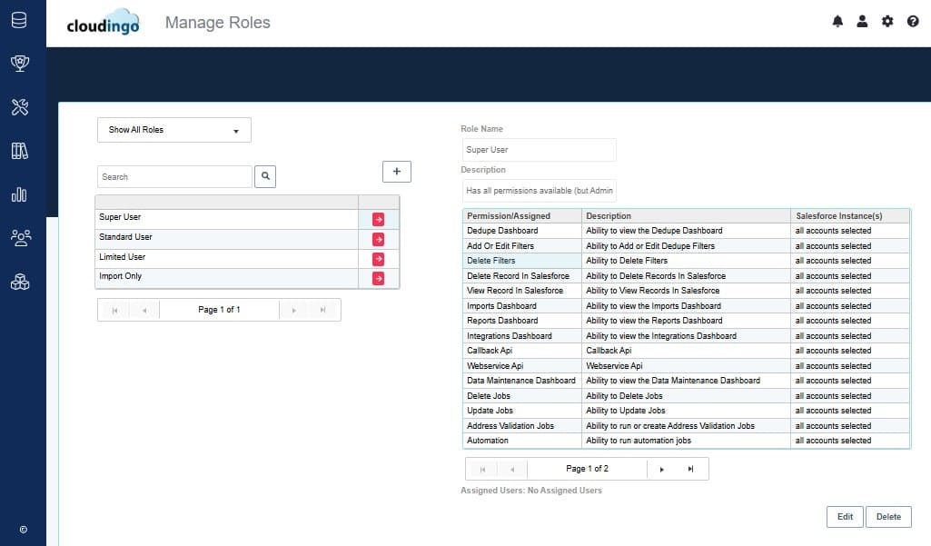 Manage Users Roles in Cloudingo