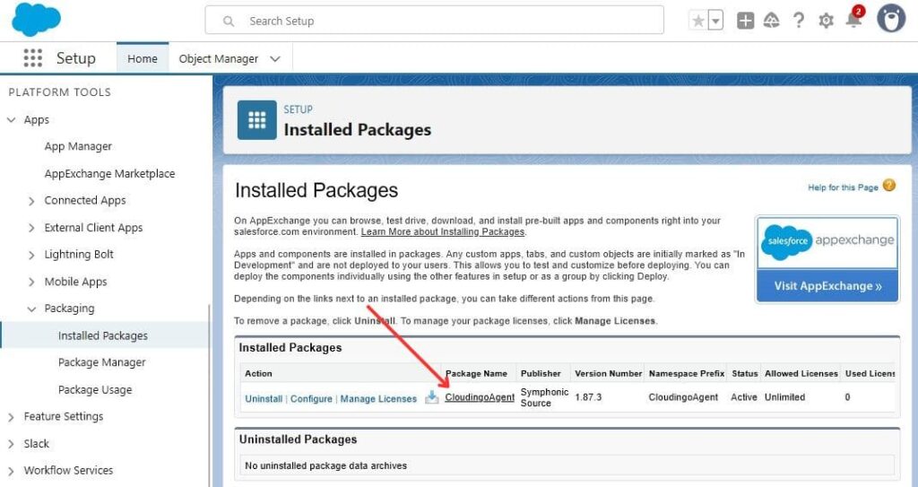 The Cloudingo Package Is Installed in Your Salesforce Org